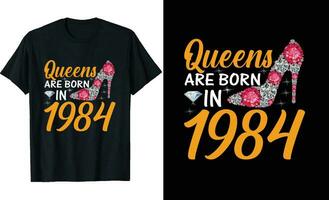 Queens are born in or Birthday t shirt design or typography tshirt design or birthday quotes or poster design or birthday vector or Dimond t shirt design