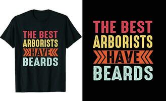 mejor arbolistas tener barbas gracioso arbolista largo manga camiseta o arbolistas t camisa diseño o barbas camiseta diseño vector