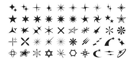 Y2k symbols retro star icons trendy acid rave Vector Image