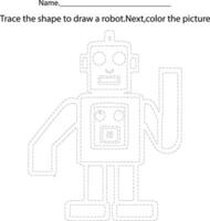 Tracing worksheet for kids vector