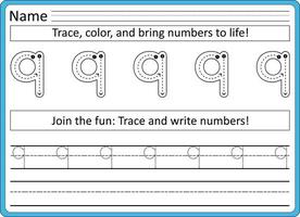 Tracing worksheets for kids  handwriting practice vector