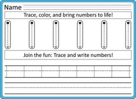 Tracing worksheets for kids  handwriting practice vector