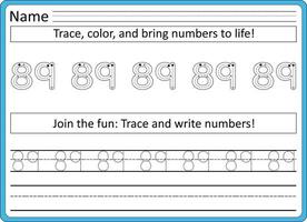 rastreo hojas de trabajo para niños escritura práctica vector