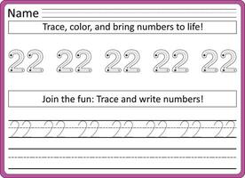 Tracing worksheets for kids  handwriting practice vector