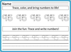 Tracing worksheets for kids  handwriting practice vector