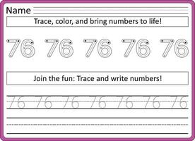 Tracing worksheets for kids  handwriting practice vector