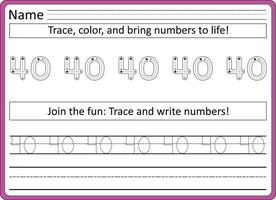 Tracing worksheets for kids  handwriting practice vector