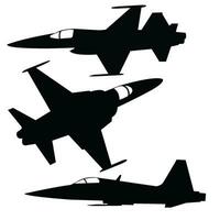 falcon jet fighter silhouette set vector