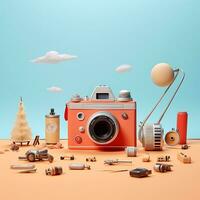 World Camera Photography minimal Cool concept photoshoot summer blank mockup photo