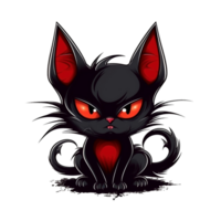 Vampire cat isolated on transparent background, created with generative AI png