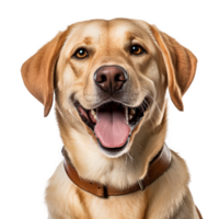 Very happy smiling dog portrait isolated on transparent background, created with generative AI png