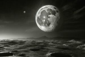 full moon close up. AI generated photo