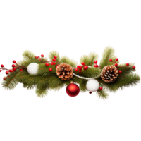 Christmas composition with fir tree branches and holiday Ai Generative png