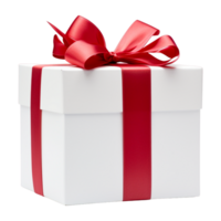 White gift box with red bow Ai Generative png