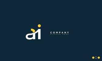 AI Alphabet letters Initials Monogram logo IA, A and I vector