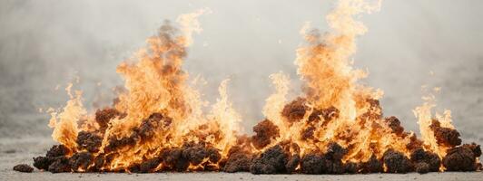 Fire flames isolated on white background. AI generated photo