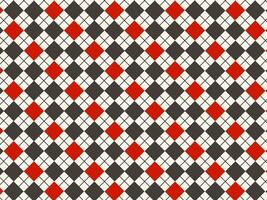 Argyle Style Red Black White Checker Pattern vector