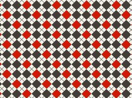 Argyle Style Red Black White Checker Pattern vector