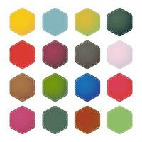 Set Of Colorful Stitched Hexagon Labels vector