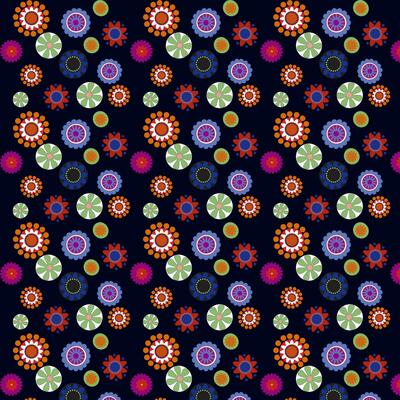 Retro Floral Vintage Textile Print