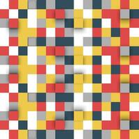 Red Yellow Black 3D Square Pattern vector