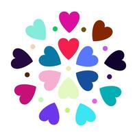 Rainbow Circle Heart Vector Illustration