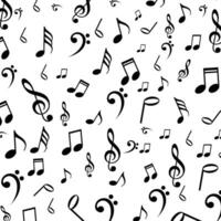 Black And white Musical Notes Pattern vector