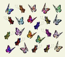 Collection Of Colorful Butterflies Vector Illustration