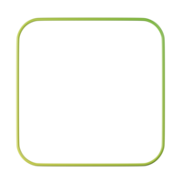 Square shape, yellow green gradient 3d rendering. png