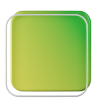 Square shape, yellow green gradient 3d rendering. png