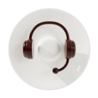 operator and headphone icon 3d Rendering. png