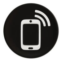 Telephone and wifi hotspot icon 3d Rendering. png