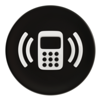 Telephone and sound icon 3d Rendering. png