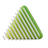 Triangle shape, yellow green gradient 3d rendering. png