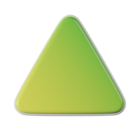 Triangle shape, yellow green gradient 3d rendering. png
