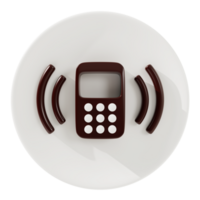 Telephone and sound icon 3d Rendering. png