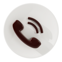 Telephone and sound icon 3d Rendering. png