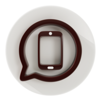 SmartPhone and bubble icon 3d rendering. png