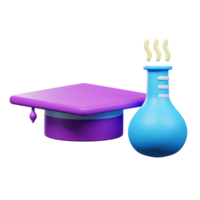 Science education icon 3d Render isolated on transparent background png