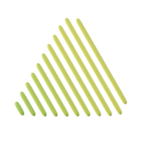 Triangle shape, yellow green gradient 3d rendering. png