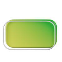 Rectangle shape, yellow green gradient 3d rendering. png