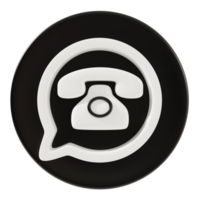 Telephone and bubble icon 3d rendering. png