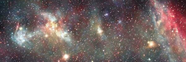Nebula and galaxies in space. Abstract cosmos background. AI generated photo