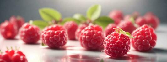 Raspberries. AI generated photo