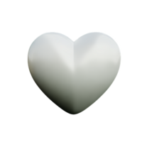 white heart 3d rendering icon illustration png