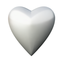 blanco corazón 3d representación icono ilustración png