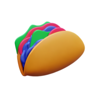 taco 3d rendering icon illustration png