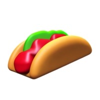 taco 3d rendering icon illustration png