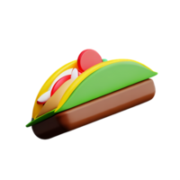 taco 3d rendering icon illustration png