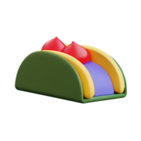 taco 3d rendering icon illustration png